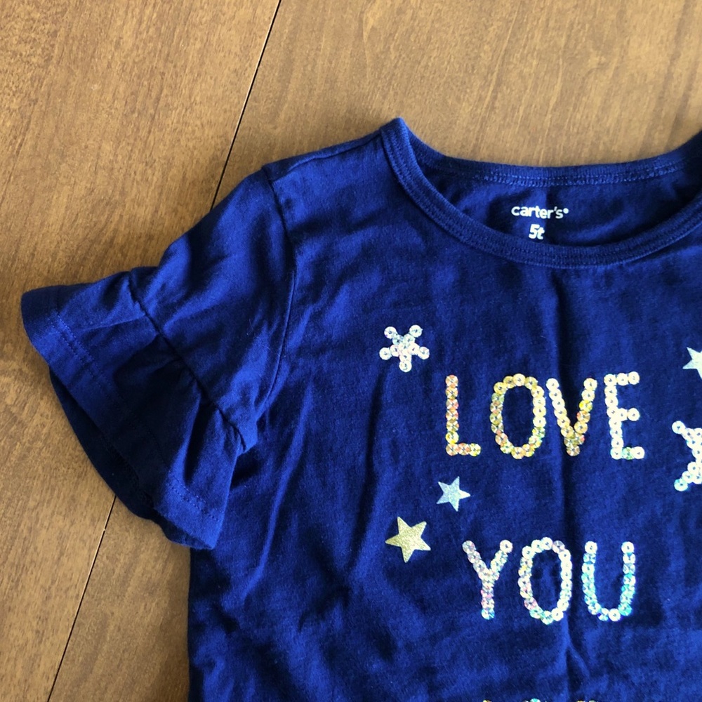 Carter’s 5T “Love You More” Ruffle Sleeve Tee